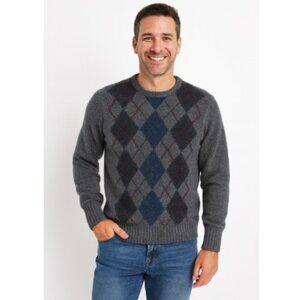 Vintage 90s Shetland Wool Argyle Sweater Mens M Cambridge Classics Grunge